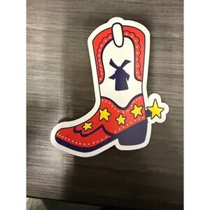 Collectable-Rare-Hard to find-NEW-Dutch Bros boot sticker red & white with stars